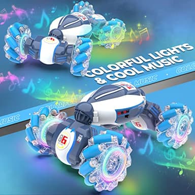 Gesture Sensing RC Stunt Car - Boys Toys Age 6-12, 360° Rotating 4WD Hand Controlled Remote Control Twist Car with Light & Music, Cool Birthday Presents and Ideas Gifts for Kids Age 7 9 10 11 12 yr - Image 2
