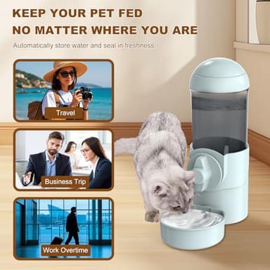 Pet Auto Water Dispenser, Water Bowl for Cage, Small Aniaml Food Dish for Rabbits, Ferrets, Cats, Birds,Dog - Image 4