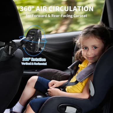 AMACOOL Battery Operated Stroller Fan Flexible Tripod Clip On Fan with 3 Speeds and Rotatable Handheld Personal Fans for Car Seat Crib Bike Treadmill (Black) - Image 4