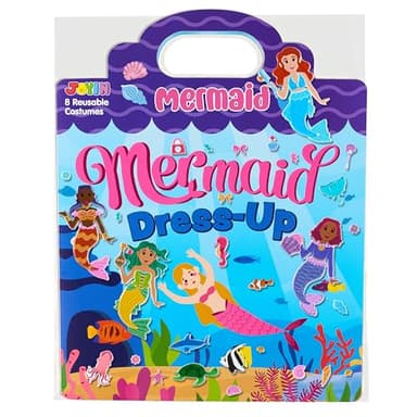JOYIN Mermaid Dress-Up Reusable Sticker Book for Toddlers, 3D Sticker Books for Kids 3 4 5, Travel Essentials, Airplane Activity Toys, Crafts Gifts, Birthday Gifts - Image 1
