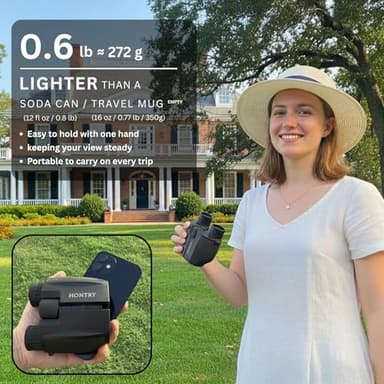 Hontry Binoculars for Adults and Kids, 10x25 Compact Binoculars for Bird Watching, Theater and Concerts, Hunting and Sport Games - Image 5