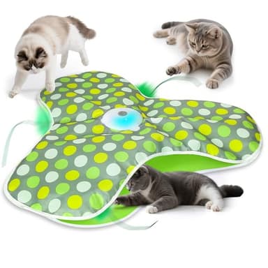 Interactive Cat Toys for Indoor Cats & Kittens - Automatic Hide & Seek Toy with Feather Tail, Squeaky Mouse Sounds, Motion Activated, USB Rechargeable Boredom Relief & Self Play Enrichment Game - Image 1