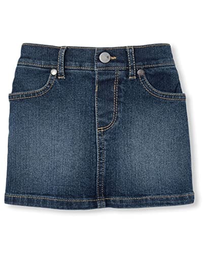 The Children's Place baby girls Toddler Denim Skort Skirt, China Blue, 5T US - Image 1