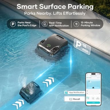 Aiper Scuba X1 Pro Max All-in-One Pool Cleaning Robot & Pool Skimmer, 8500 GPH Power, Smart Adaptive Path, Pool Mapping, Double Filtration, Smart Surface Parking, Pool Vacuum for All Inground Pools - Image 5