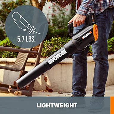 Worx 20V String Trimmer Cordless & Edger 3.0 + Leaf Blower Cordless with Battery and Charger Turbine, Black and Orange - Image 3