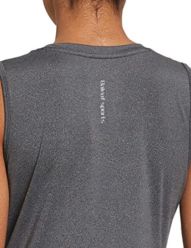 baleaf Women's Workout Tops Sleeveless Running Yoga Tops Gym Atnletic Shirts Activewear Gray Size L - Image 4