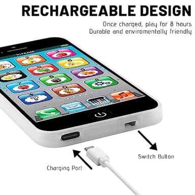 Toy Learning Play Cell Phone with 8 Functions and Dazzling Lights Interactive Toy for Toddler Baby Kids Boys Girls - Image 3