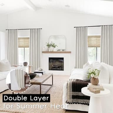 PANELSBURG Extra Long Floor to Ceiling French Country Curtains by Size 108 Inches Long 2 Panels Cream Neutral Girls Privacy Curtains for Bedroom Pleated Curtain with Hooks - Image 2