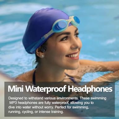 Dnniakm Swimming Headphones,Bone Conduction Headphones Bluetooth 5.4,IPX8 Waterproof,32G Memory Sports Headphone,Underwater Headphone with MP3-Player for Swim,Open Earphones for Swimming (Black X20) - Image 5
