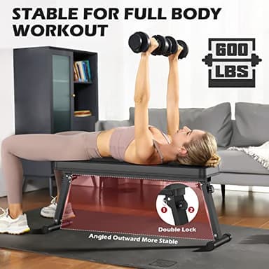FLYBIRD Folding Flat Bench, Sturdy Lightweight and Space-saving Bench Press Flat Weight Bench, Easy to Assemble - Image 4