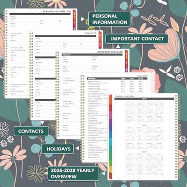2026 Monthly Planner - January 2026 - December 2026, 9" x 11", Large Calendar 2026, 12 Months Planner with Monthly Tabs, Double Pockets, Spiral Binding - Image 5