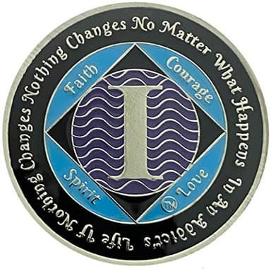 1 Year NA Silver Color Plated Recovery Medallion, Narcotics Anonymous Clean Time Coin - Image 1