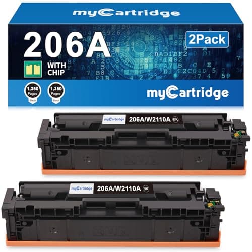 206A Black Toner Cartridge 2 Pack (with Chip) Compatible Replacement for HP 206A 206X for Color Laserjet Pro MFP M283fdw M283cdw M283fdn M282nw M255dw M255nw M283 M255 Printer W2110A W2110X High Yield - Image 1
