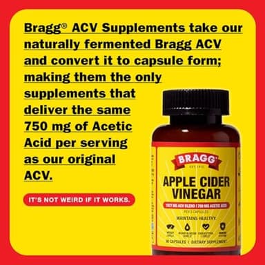 Bragg Apple Cider Vinegar Capsules with Vitamin D and Zinc - 90 Capsules - Supports The Immune System - Image 3