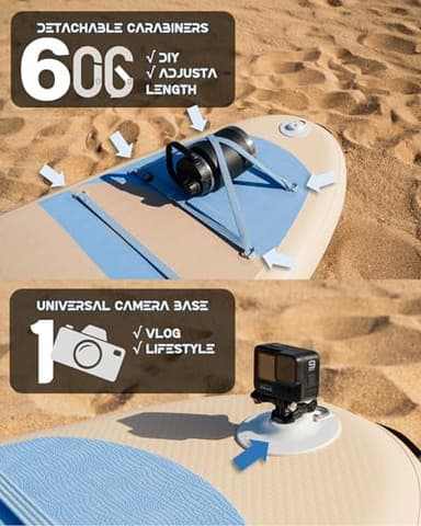 11’x35 Extra Wide Inflatable Paddle Board, 430lb Capacity Stable Paddleboard for Yoga, Stand up Paddle Board for Adults(x3), Full Coverage EVA Deck, 5 Handles, 100L Backpack, All-Round - Image 8