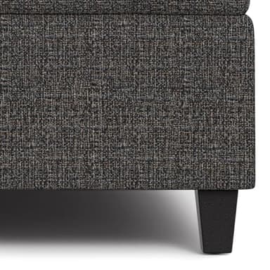 SIMPLIHOME Harrison 40 inch Wide Transitional Square Large Coffee Table Storage Ottoman in Ebony Polyester Tweed, Assembled, for The Living Room and Bedroom - Image 11