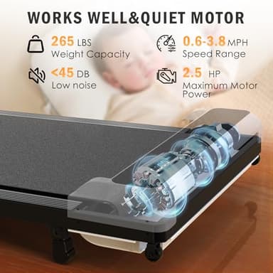 JURITS Walking Pad 2 in 1 for Walking and Jogging, Under Desk Treadmill - Image 2