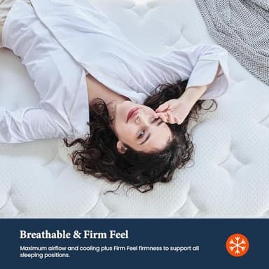 Full Size Mattress 12 Inch, Coolvie Firm Mattress Hybrid in a Box with CertiPUR-US® Certified Foam, Individual Pocket Spring for Motion Isolation & Pressure Relief- Comfort Night Sleep-100-Night Trial - Image 3