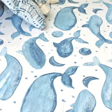 Crane Baby Ocean Crib Sheet, 100% Cotton Fitted Sheet, 28" x 52", Crib Sheets for Boys, Toddler Bed Sheets, Ocean Nursery Decor - Image 5