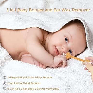 3 in 1 Baby Booger Remover and Baby Ear Cleaner Tool Baby Nose Cleaner with Soft Silicone End Dual Ear Wax and Snot Remover Safe Nasal Picker for Newborns Infants & Toddlers, BPA Free - Image 2
