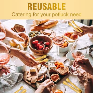 12 PCS Small Serving Tongs, 4.3" Mini Gold Tongs, Gold Kitchen Tongs for Serving Food, Coffee Bar, Tea Party, Desserts Party and Ice Bucket - Image 6