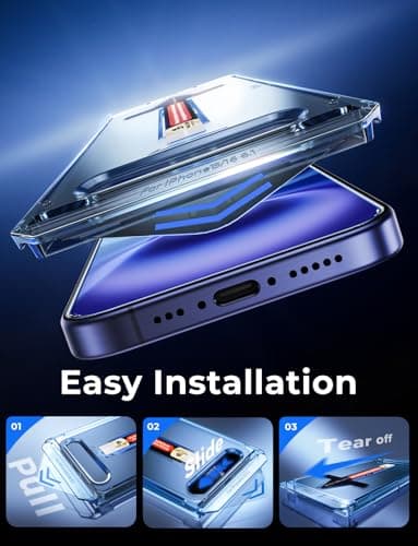 MAGIC JOHN 2 Pack for iPhone 16 6.1 inch Tempered Glass Screen Protector (Not Pro), Auto Dust-Elimination, Bubble Free, Easy Installation, HD Clear - Image 3