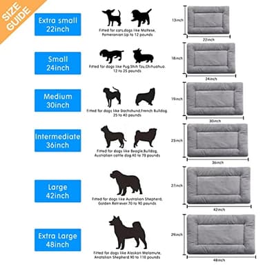 Dog Beds Crate Pad for Medium/Large Dogs Fit Metal,Ultra Soft, Washable & Anti-Slip Kennel Pad for Dogs Cozy Sleeping Mat,Gray 36inch - Image 2
