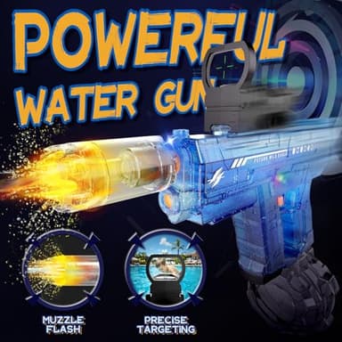 Vmiya Electric Water Gun 2 Pack for Adults and Kids, Light Up Automatic Squirt Gun Watergun, 800CC Large Capacity, 26-33 FT Long Range, Summer Outdoor Beach Pool Party Toy Gift - Image 2