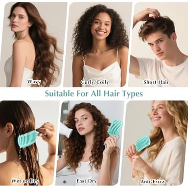 Curl Defining Brush, Detangler Brush for Curly Hair, Vented Curly Hair Brush Products, Detangling Shaping and Defining Women's Curls on Wet or Dry Hair Types, Reduces Frizz (Green) - Image 5