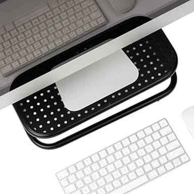 Mind Reader Monitor Stand, Set of 2, Ventilated Laptop Riser, Desktop Organizer, Metal, 14.25"L x 11"W x 4.25"H, Black - Image 4