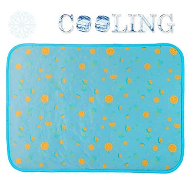 SEIS Dog Ice Pad Ice Silk Cats Kennel Mat Pet Cooling Pad Summer Cool Bamboo Mat Breathable Pad (Blue Fruit, L - Image 5