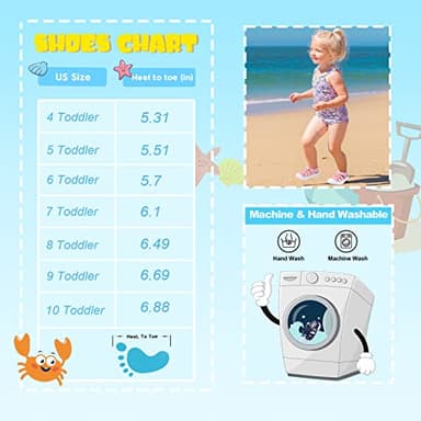 JOINFREE Toddler Girls Water Shoes Quick-Dry Sandals Sneakers Beach Surf Barefoot Lightweight Non-Slip Breathable Swim Shoes Sandals 9 Toddler Mesh MultiPink - Image 6