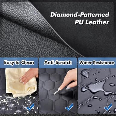 Chumajor 3-in-1 Convertible PU Leather Dog Car Seat Extender & Booster Seat – 400lb Capacity, Waterproof, Hard Bottom, Scratch-Proof Hammock for Cars & SUVs-L - Image 2