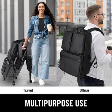 Kenneth Cole REACTION The Ryder 17-Inch Coated Polyester Travel Laptop Backpack Bag, Black - Image 6