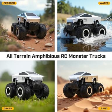 WayEee RC Truck Car Kids Toys for Ages 6+, Remote Control Car Waterproof Monster Truck, Amphibious 4X4 All Terrain Off-Road Pickup, 1:16 Scale, 2.4GHZ Vehicles, Boys Christmas Kids Birthday Gift - Image 3