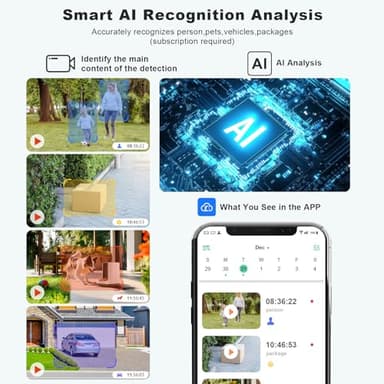 2K Security Cameras Wireless Outdoor, WiFi Battery Powered Indoor Camera for Home Security with AI Motion Detection, Spotlight, 2-Way Talk, Siren, IP65, Cloud/SD Storage - 2 Cameras - Image 5