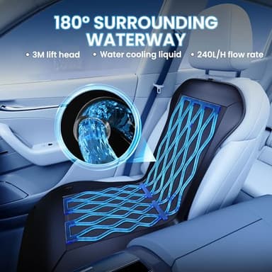 TOWTAMER 2025 Upgraded ICY Seat, Semiconductor Ventilated Cooling Car Seat Cover(Front Seat),12V-24V Cooling Car Seat Cushion with 3 Temp Modes,Universal Fit for SUV/Truck Accessories(Ice-Core Black) - Image 3