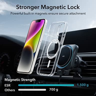 ESR for iPhone 14/iPhone 13 Case, Compatible with MagSafe, Classic Hybrid Magnetic Mobile Phone Case iPhone 14/13 Case, Military Standard, Drop Protection, Clear - Image 4