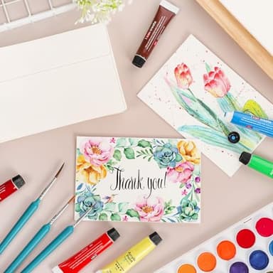 60 Sets Watercolor Cards with Envelopes, 140 lb/300 GSM Watercolor Paper Cards, 4x6 Inch Foldable Blank Watercolor Postcards and Envelopes for Greeting Cards, Wedding Invitations, Thank You Card - Image 5