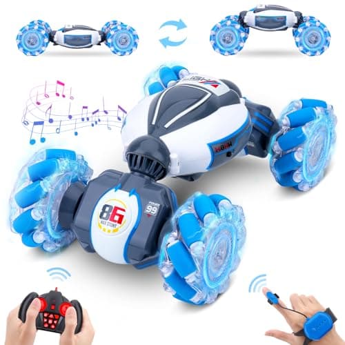 Gesture Sensing RC Stunt Car - Boys Toys Age 6-12, 360° Rotating 4WD Hand Controlled Remote Control Twist Car with Light & Music, Cool Birthday Presents and Ideas Gifts for Kids Age 7 9 10 11 12 yr - Image 1