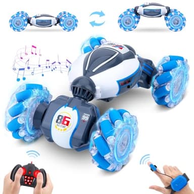 Gesture Sensing RC Stunt Car - Boys Toys Age 6-12, 360° Rotating 4WD Hand Controlled Remote Control Twist Car with Light & Music, Cool Birthday Presents and Ideas Gifts for Kids Age 7 9 10 11 12 yr - Image 1