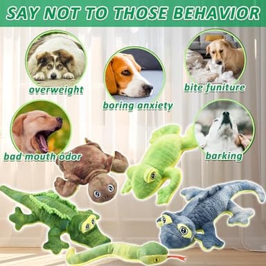 LECHONG Stuffed Animal Dog Toys, 5 Pack Tough Squeaky Dog Toys, Plush Toys Assortment, Great Value Pet Toys Bundle, Woodland Series Chew Toys for Large Medium and Small Dogs Puppy Pet Toys - Image 5