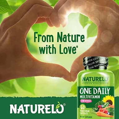 NATURELO One Daily Multivitamin for Women w/Vitamin B12, 60 Ct, Energy Support, Whole Food Daily Women Multivitamin Supplement, Nourish Hair/Skin/Nail, Non-GMO, No Soy, Gluten Free, 2 Month Supply - Image 6
