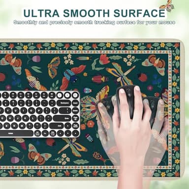 iCasso Desk Mat, Desk Matt for Desktop, Cute Desk Pad Mat, XXL Large Mouse Pad for Desk, Anti-Slip Big Mousepad with Stitched Edges, Keyboard Pad Mouse Mat for Computer(Green) - Image 3