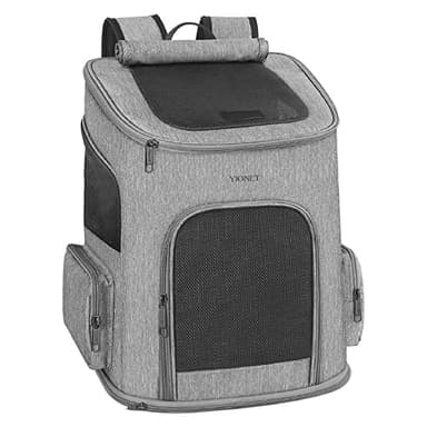 Ytonet Dog Backpack Carrier, Pet Carrier Bag with Mesh for Small Dogs Cats Puppies, Comfort Cat Backpack Bag for Hiking Travel Camping Outdoor Hold Pets Up to 18 Lbs, Grey - Image 1