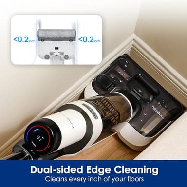 Tineco Floor ONE Stretch S6 Cordless Wet Dry Vacuum Cleaner, 180°Lay-Flat Smart Vacuum Mop, 40 Minutes Long Runtime 158℉ Flashdry Self-Cleaning, Dual-Sided Edge Cleaning Lightweight Floor Cleaner - Image 7