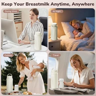 EASYVAVA 22oz Portable Breast Milk Cooler Bottle-Breastmilk Chiller for Outdoor Travel Mom, Keeps Milk Fresh Cooling for 24 Hours,Breastfeeding Essentials with 2pcs Bottle for Breastmilk Storage - Image 8