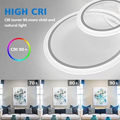 Shine LUEST Modern LED Ceiling Light, Dimmable LED Chandelier Flush Mount Ceiling Lights, Remote Control Acrylic Ring Ceiling Lamp Fixture for Living Room Dining Room Bedroom (White, 8 Rings) - Image 9