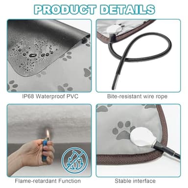 RC SLL Cat Heating Pad, Heat Mat for Kittens, Heated Bed, Waterproof, Indoor, 23x17 in, Grey - Image 2