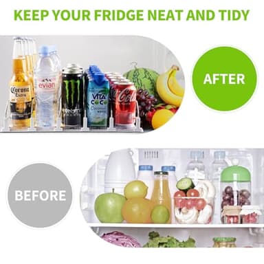 Drink Organizer for Fridge, Soda Can Dispenser for Refrigerator, Automatic Drink Dispenser for Fridge Holds up to 25 Cans, 5 Row - Image 3